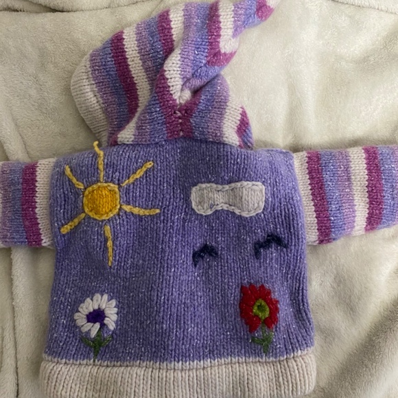 Hand made lamb wool sweater for little girl - Picture 2 of 5